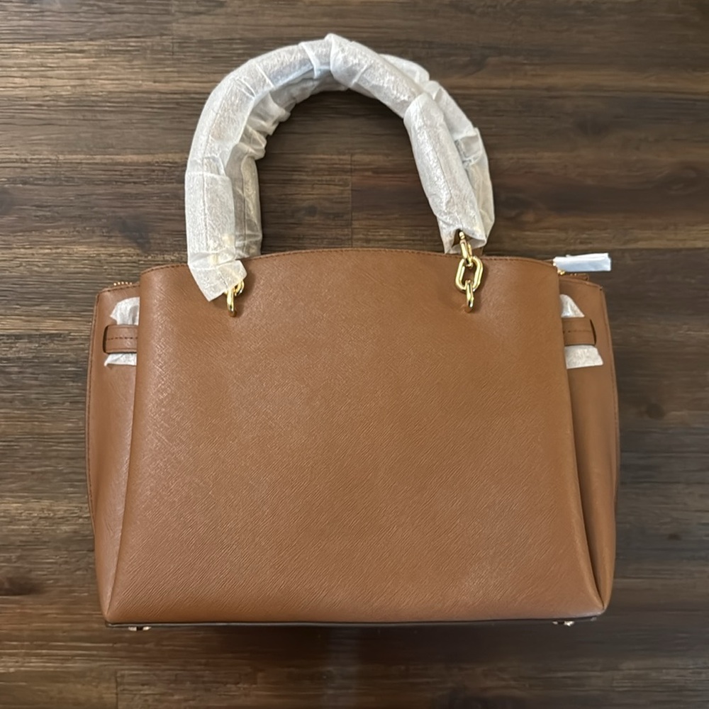 Michael Kors Rochelle Cognac Brown Large Saffiano Leather Bag NWT - Picture 8 of 16